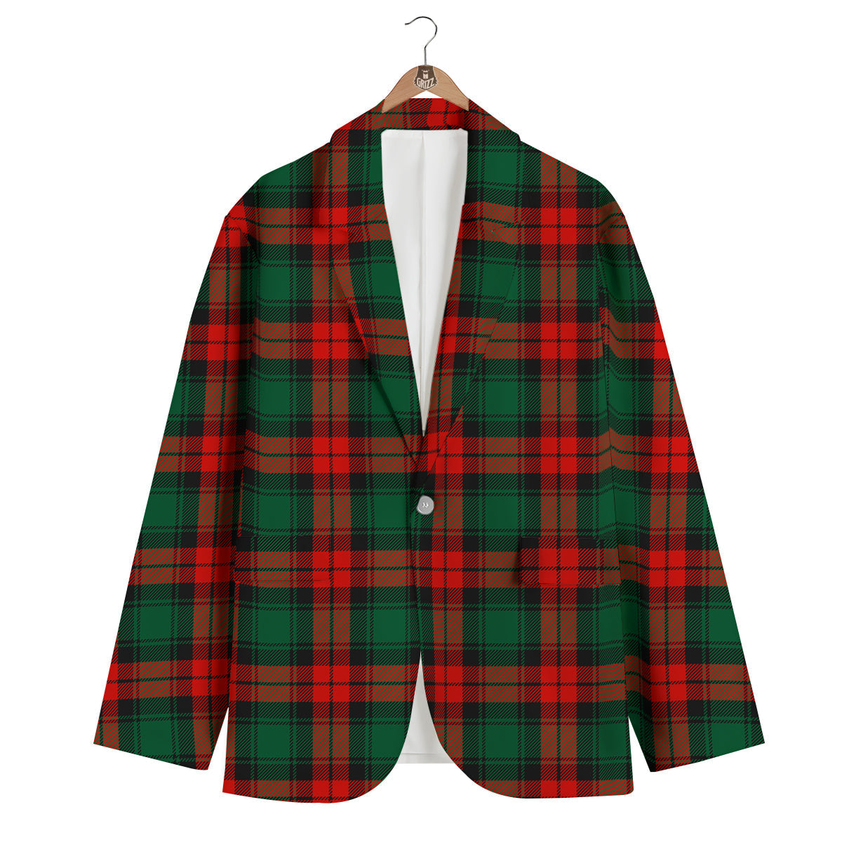 Tartan Xmas Scottish Print Pattern Men's Blazer-grizzshop