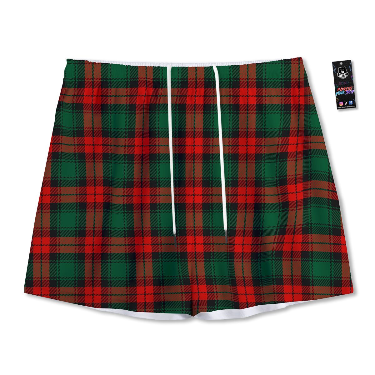 Tartan Xmas Scottish Print Pattern Mesh Shorts