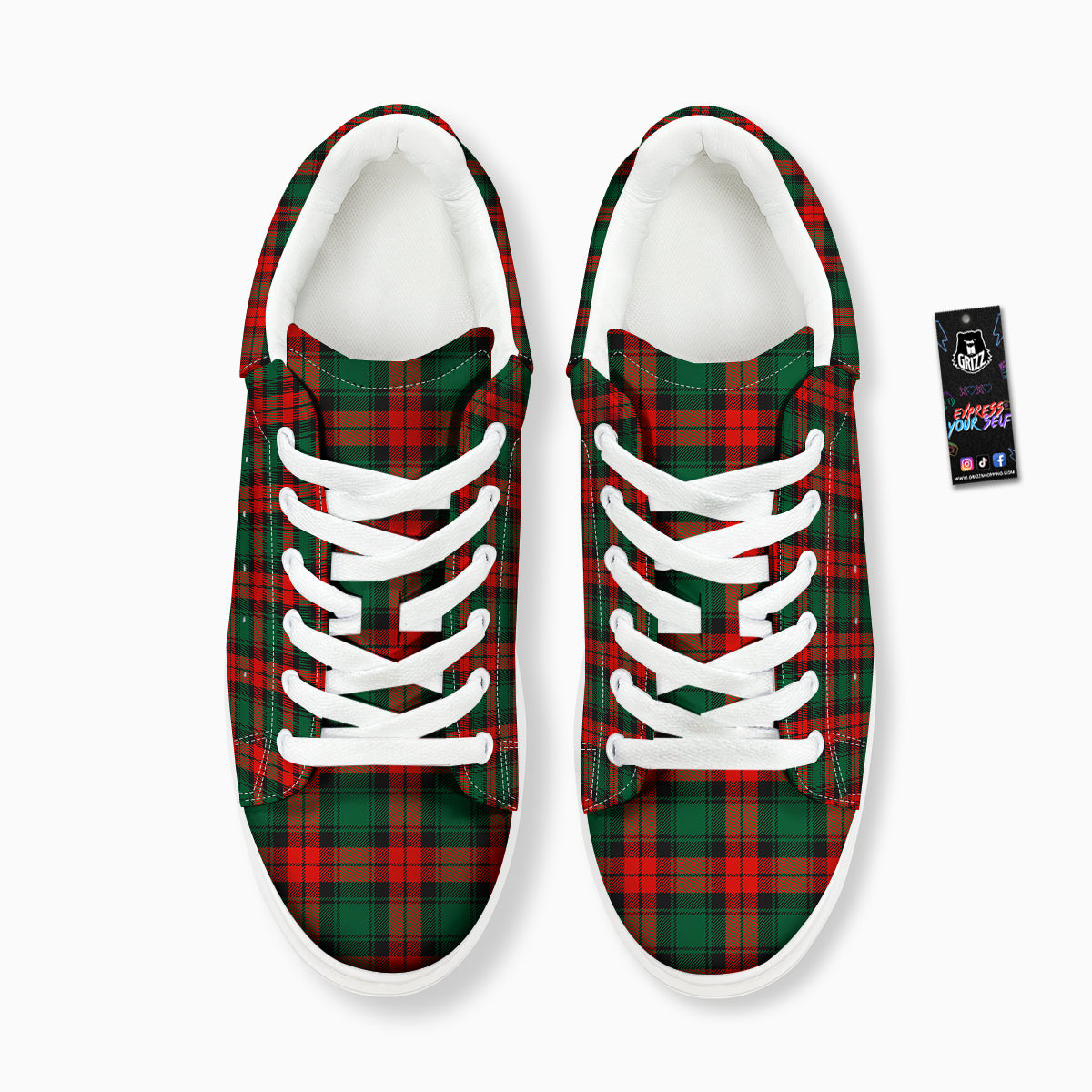 Tartan Xmas Scottish Print Pattern Platform Shoes-grizzshop