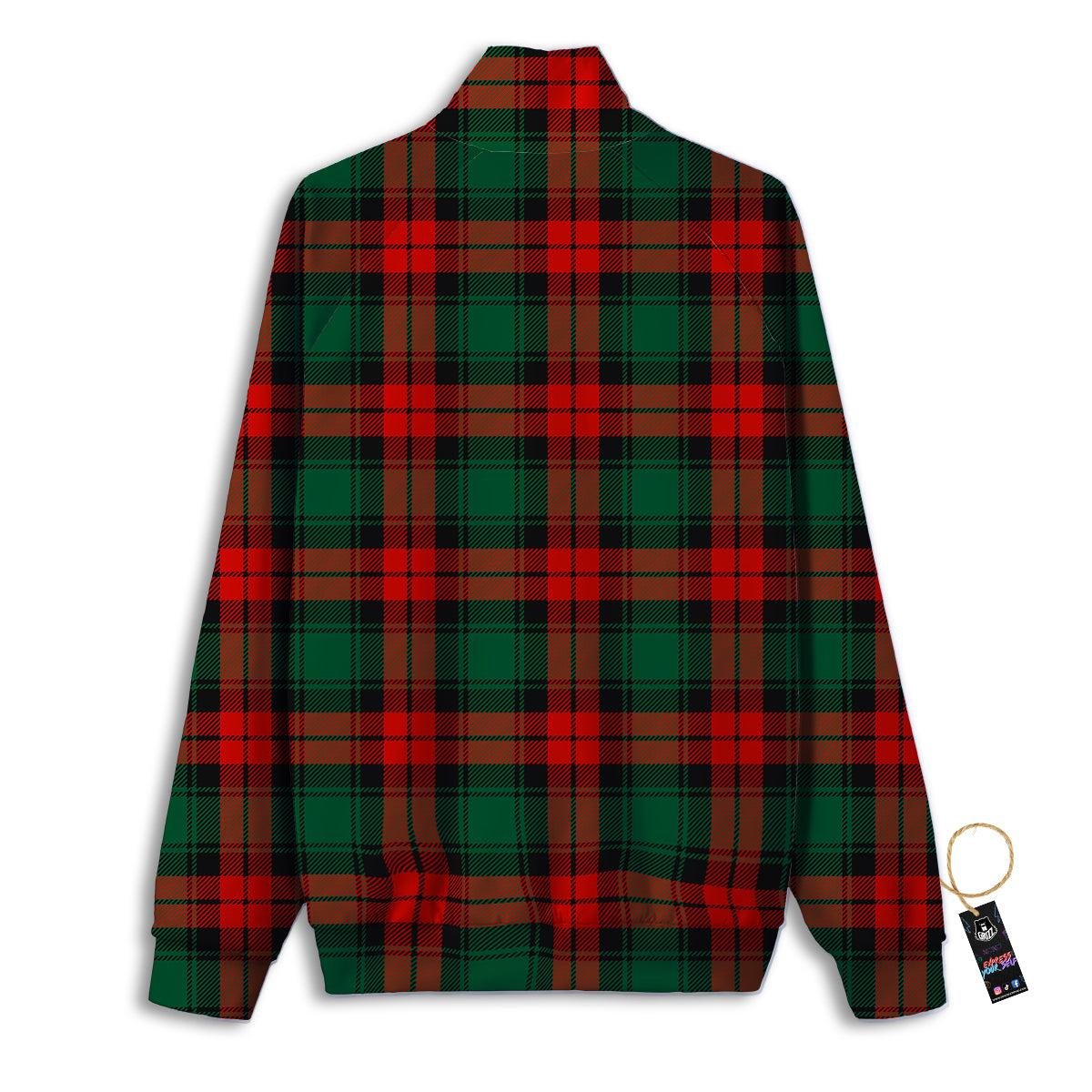 Tartan Xmas Scottish Print Pattern Track Jacket-grizzshop
