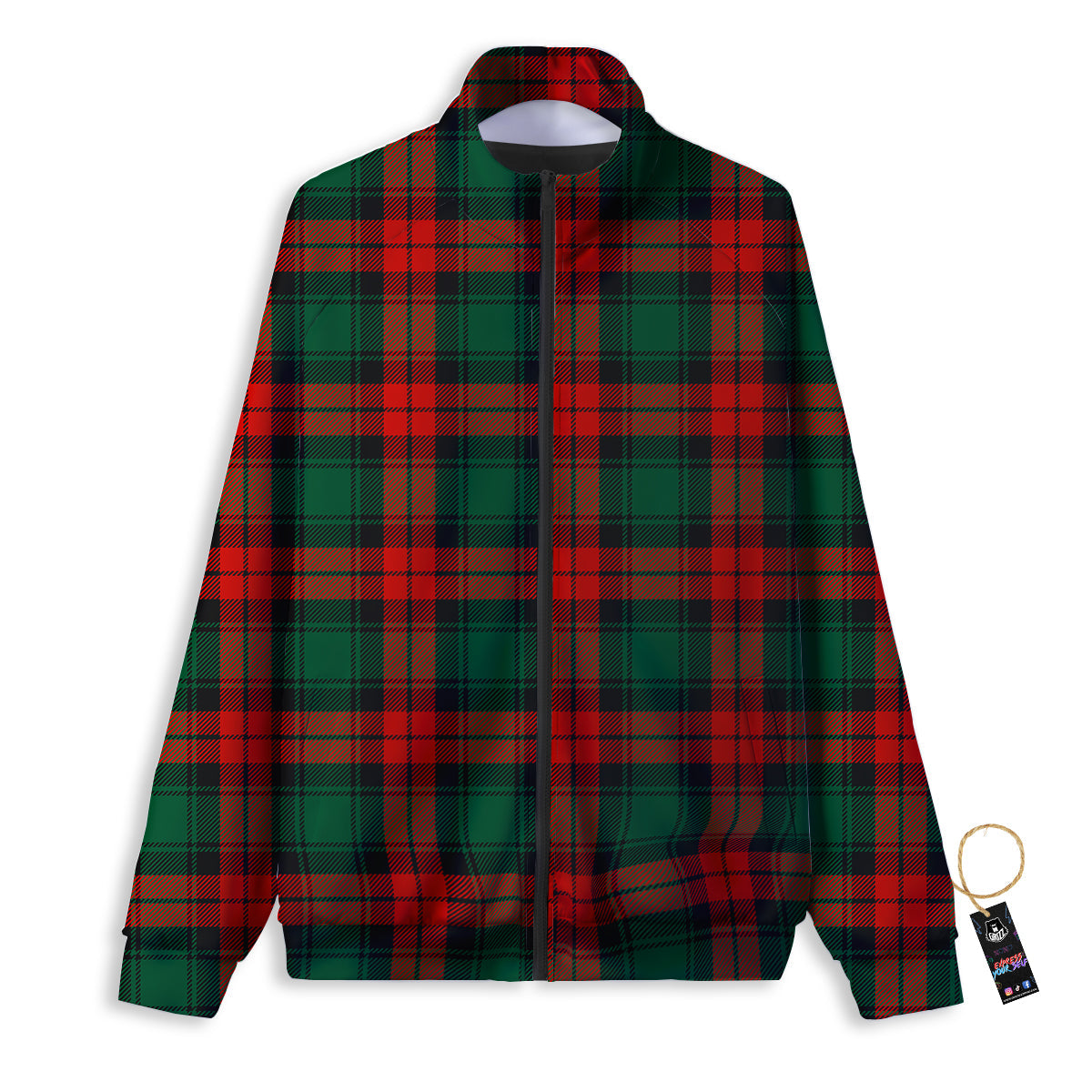 Tartan Xmas Scottish Print Pattern Track Jacket-grizzshop