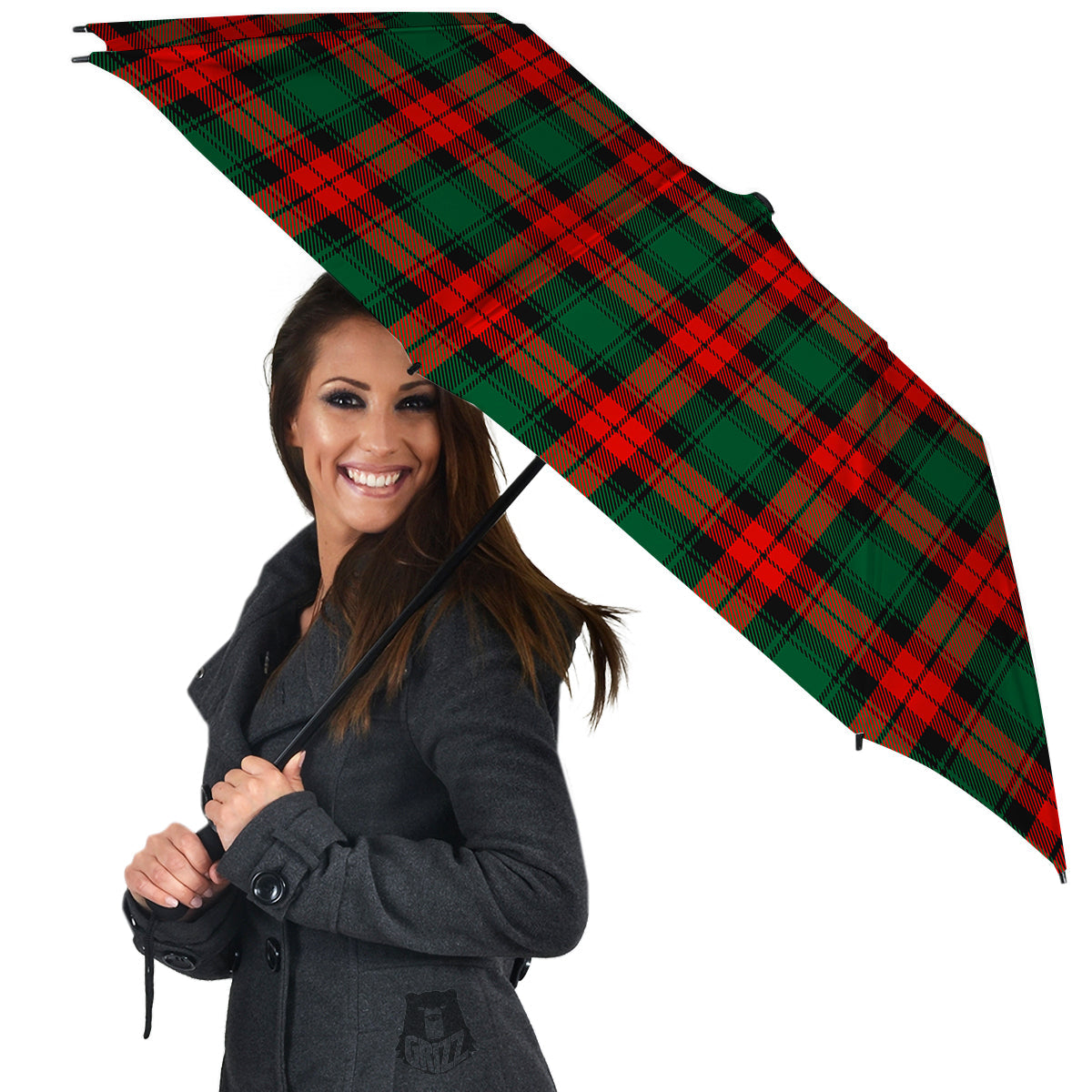 Tartan Xmas Scottish Print Pattern Umbrella-grizzshop