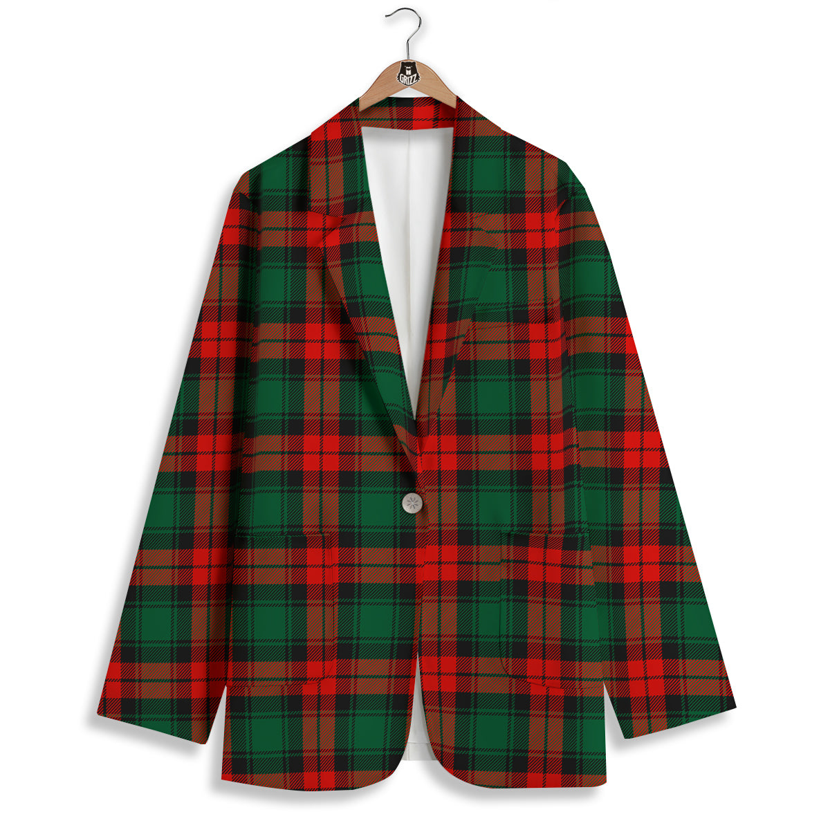 Tartan Xmas Scottish Print Pattern Women's Blazer-grizzshop