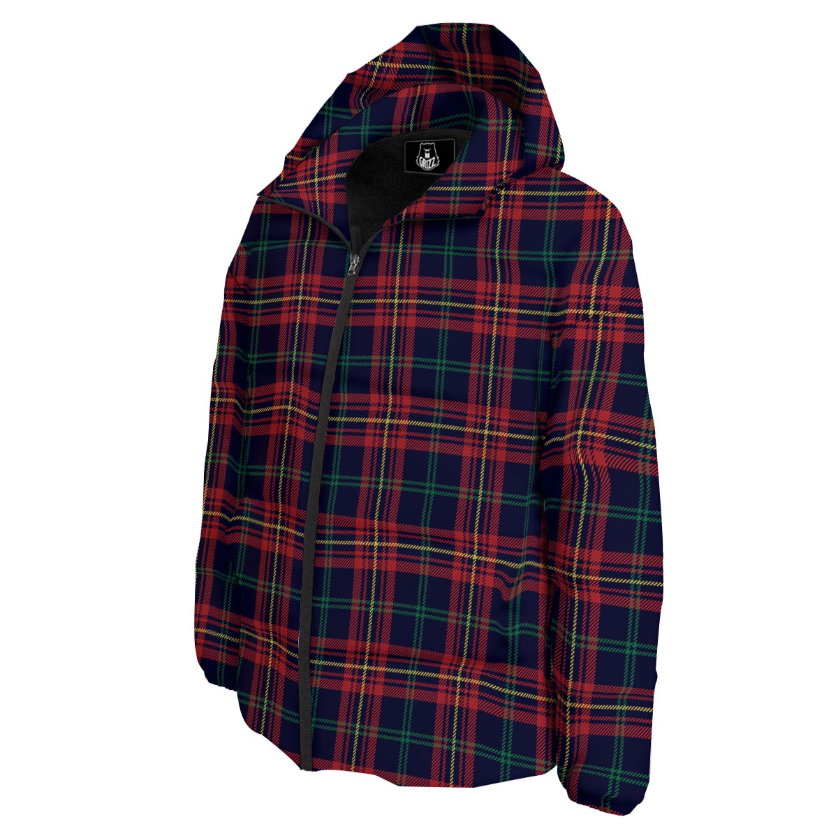 Tartan Yellow And Red Print Pattern Down Jacket-grizzshop