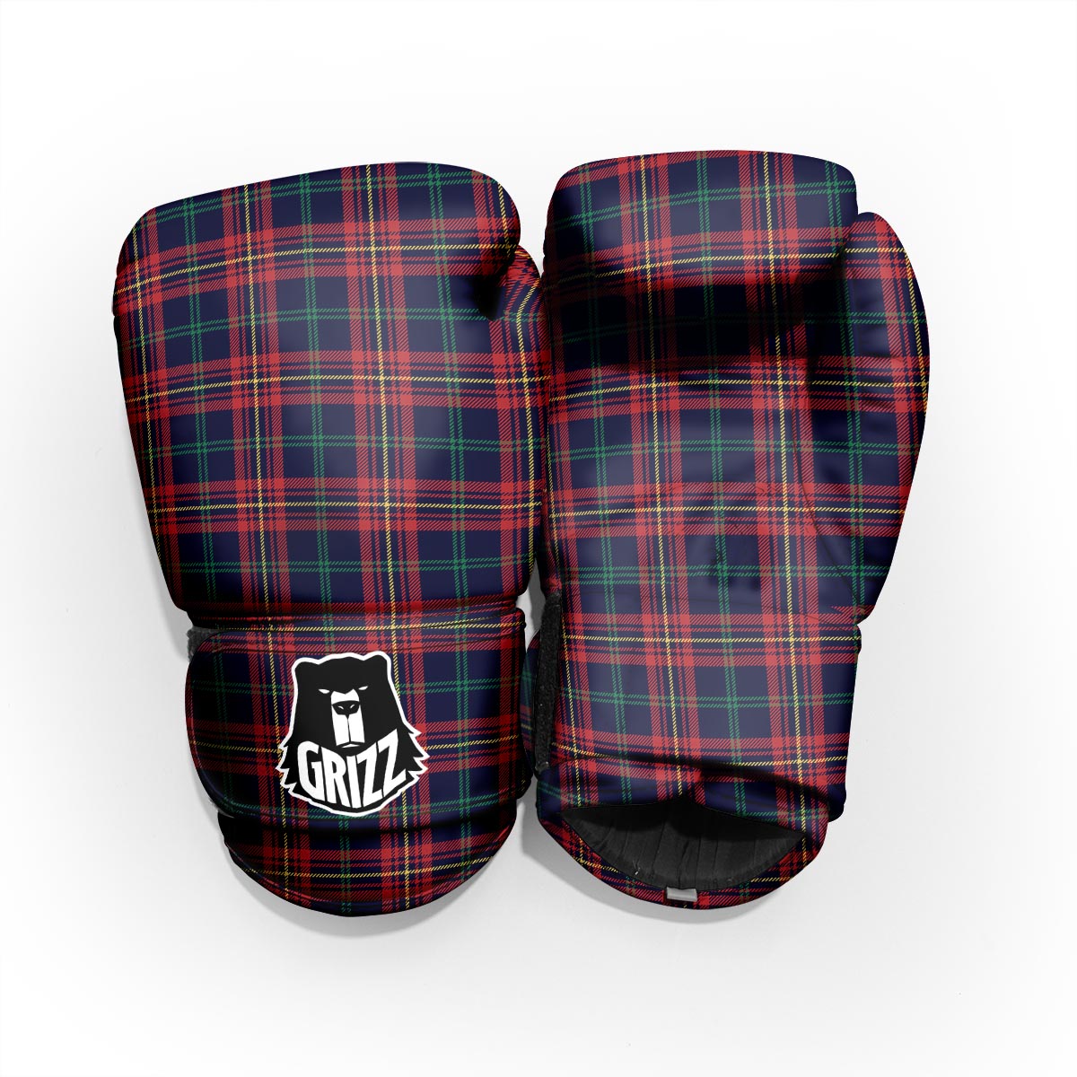 Tartan Yellow And Red Print Pattern Pro Boxing Glove