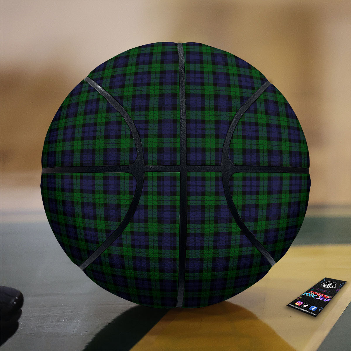 Tartan Black Watch Print Pattern Basketball