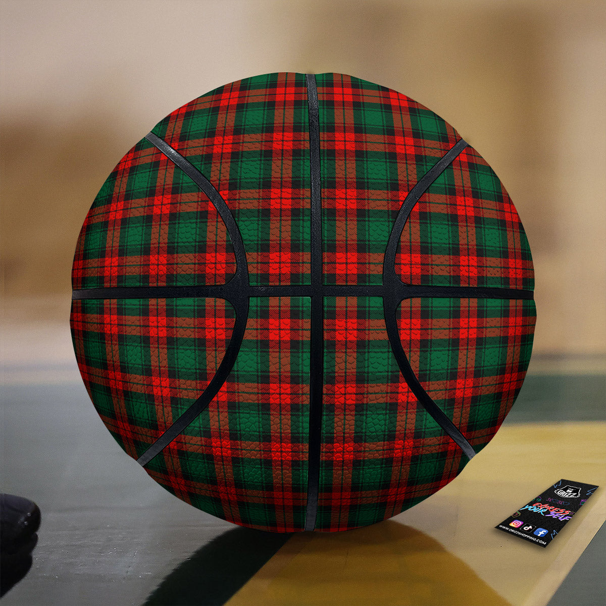 Tartan Christmas Print Pattern Basketball