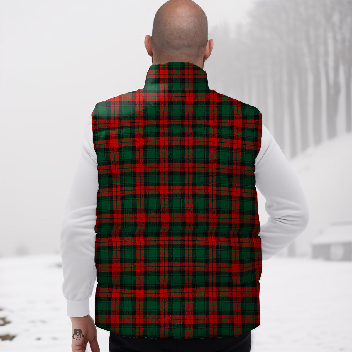 Tartan Christmas Print Pattern Down Vest