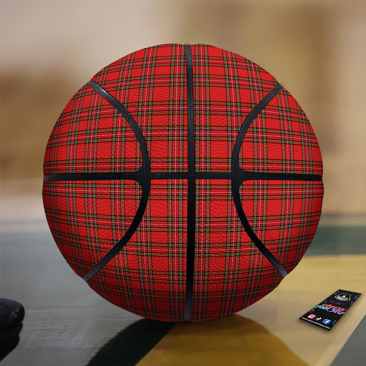 Tartan Christmas Scottish Print Pattern Basketball