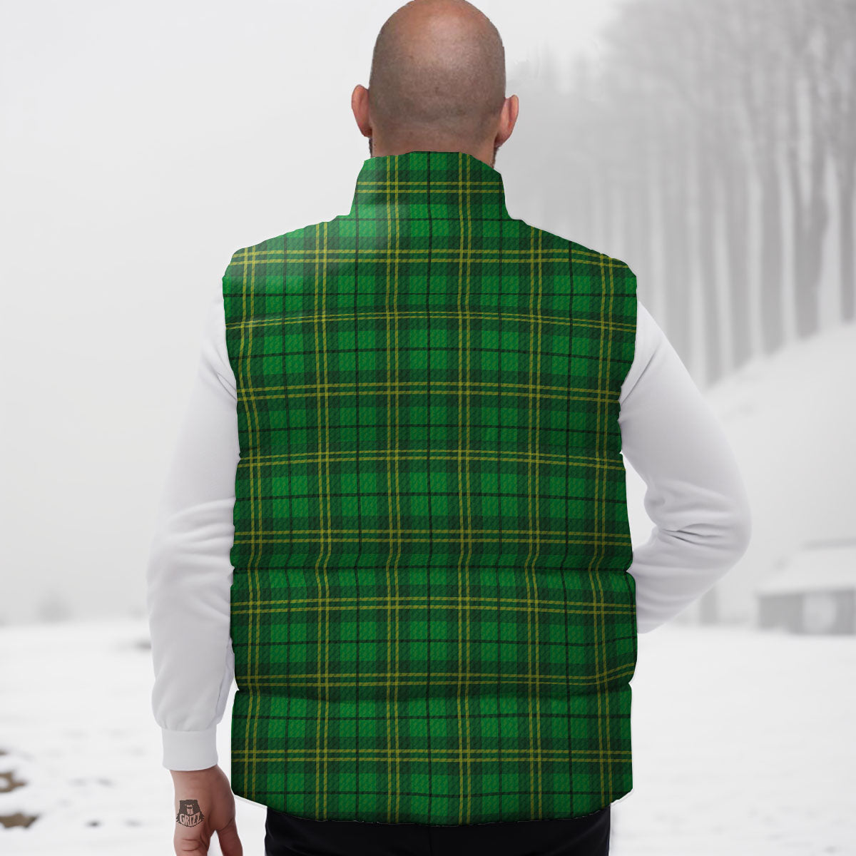 Tartan Saint Patrick's Day Print Down Vest