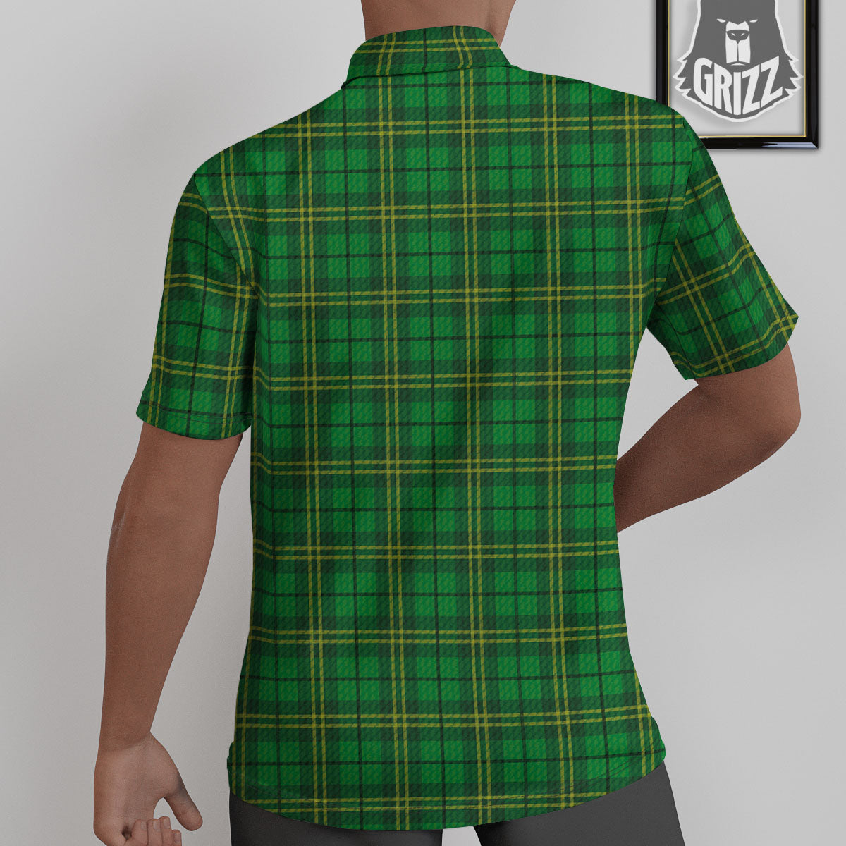 Tartan Saint Patrick's Day Print Untucked Shirts-grizzshop