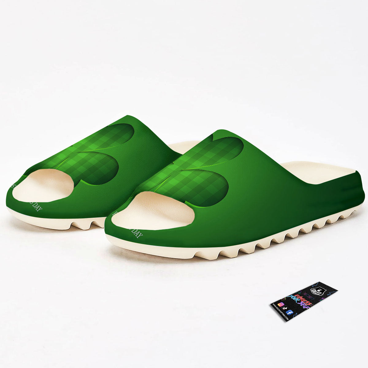 Tartan Shamrock Green Print Sandals-grizzshop
