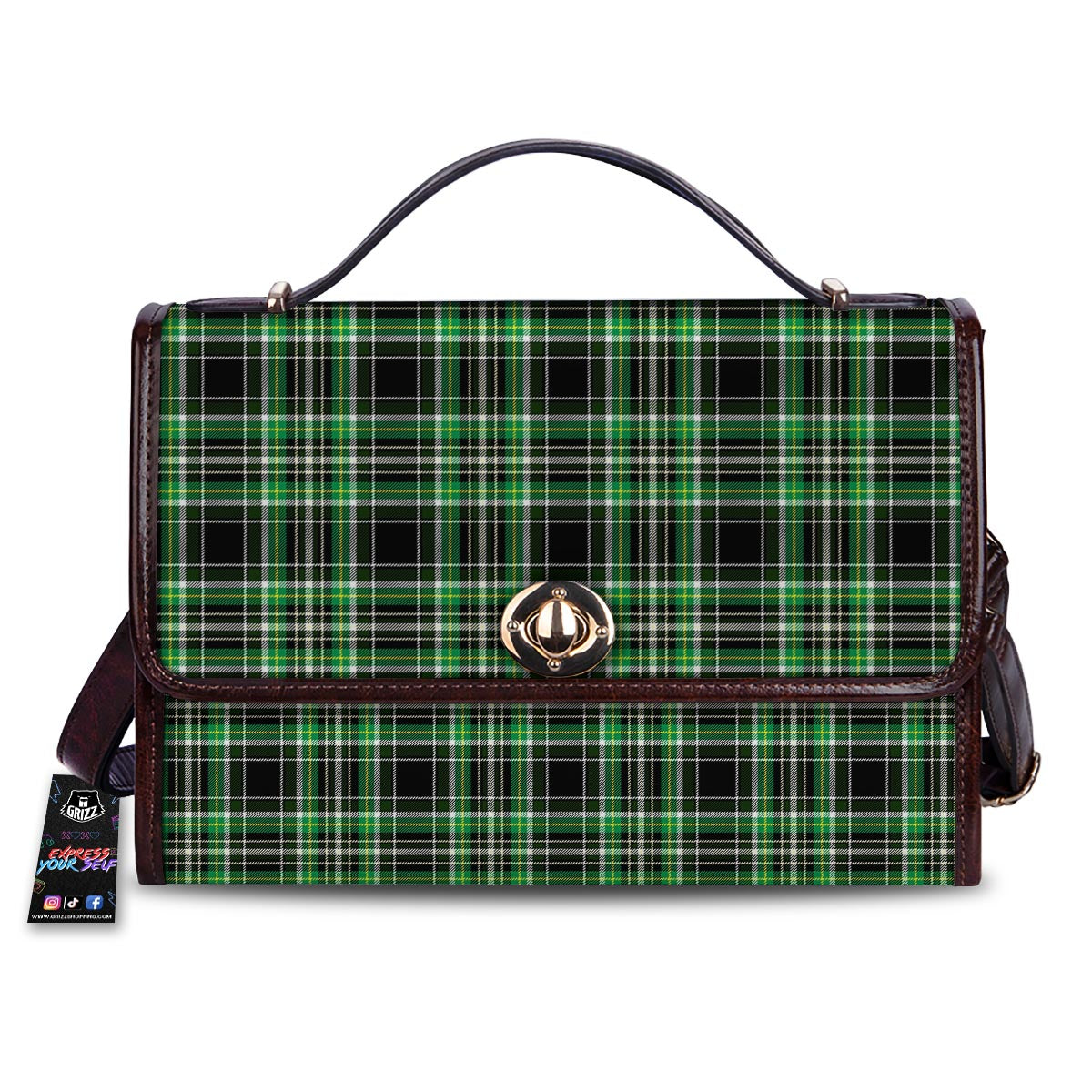 Tartan St. Patrick's Day Print Pattern Women's Satchel Bag
