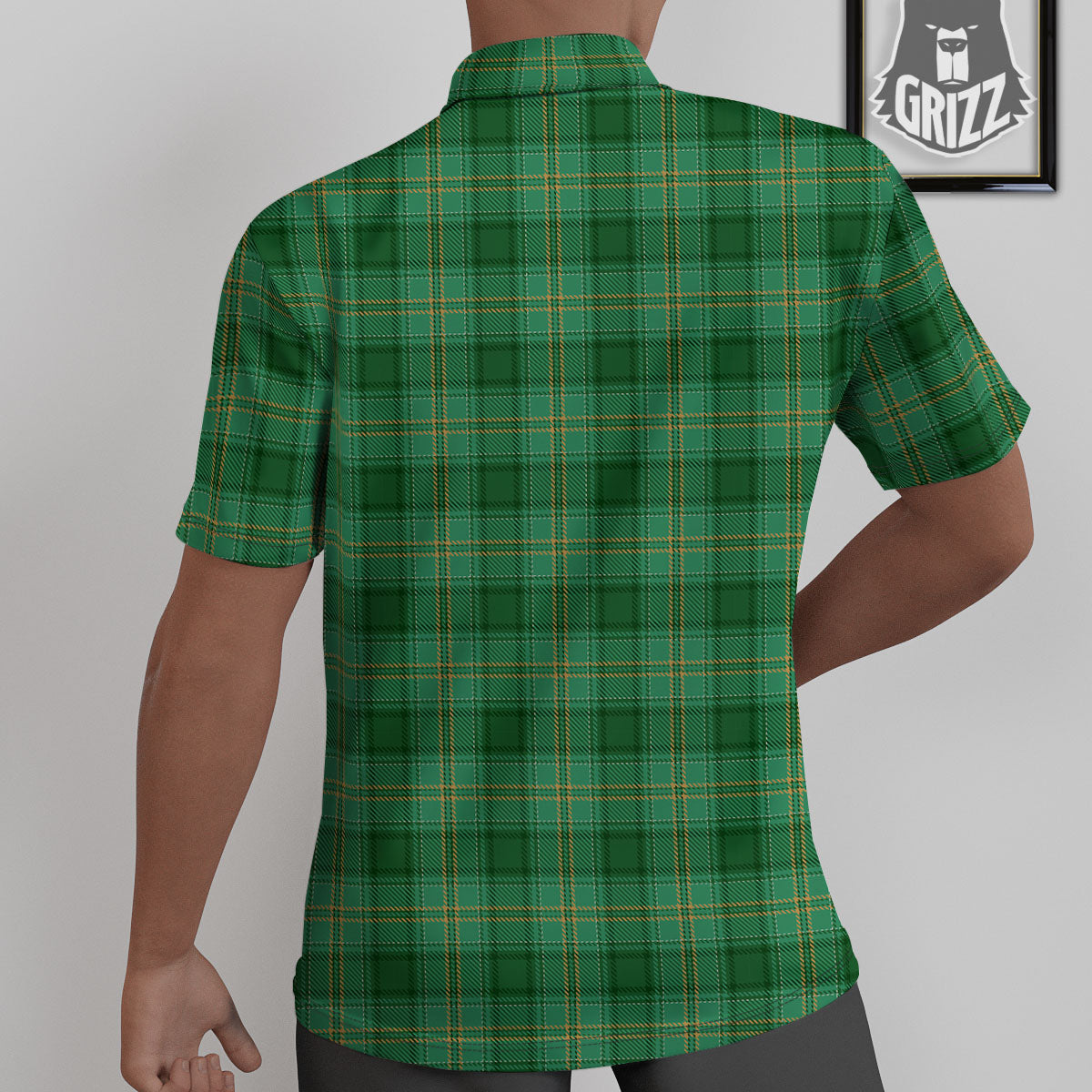 Tartan St. Patrick's Day Print Untucked Shirts-grizzshop