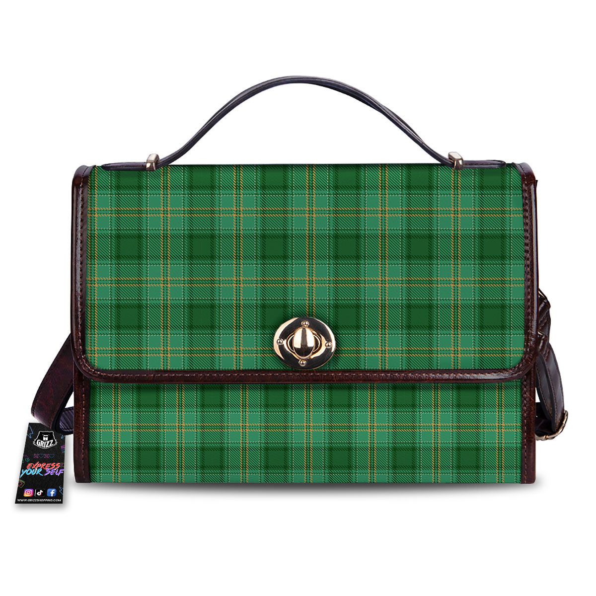 Tartan St. Patrick's Day Print Women's Satchel Bag