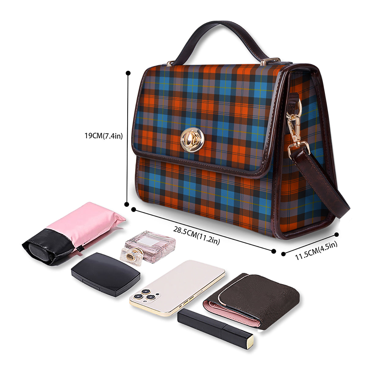 Tartan Western Print Pattern Women's Satchel Bag