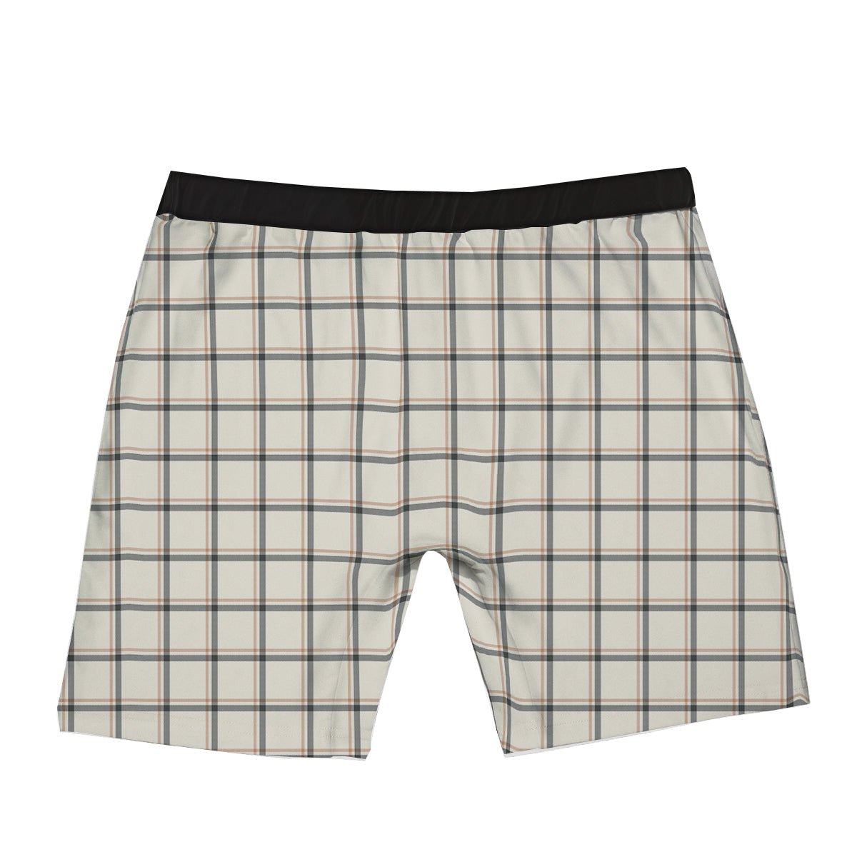 Tattersall Beige Print Pattern Boxer Briefs-grizzshop