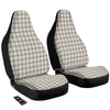 Tattersall Beige Print Pattern Car Seat Covers-grizzshop