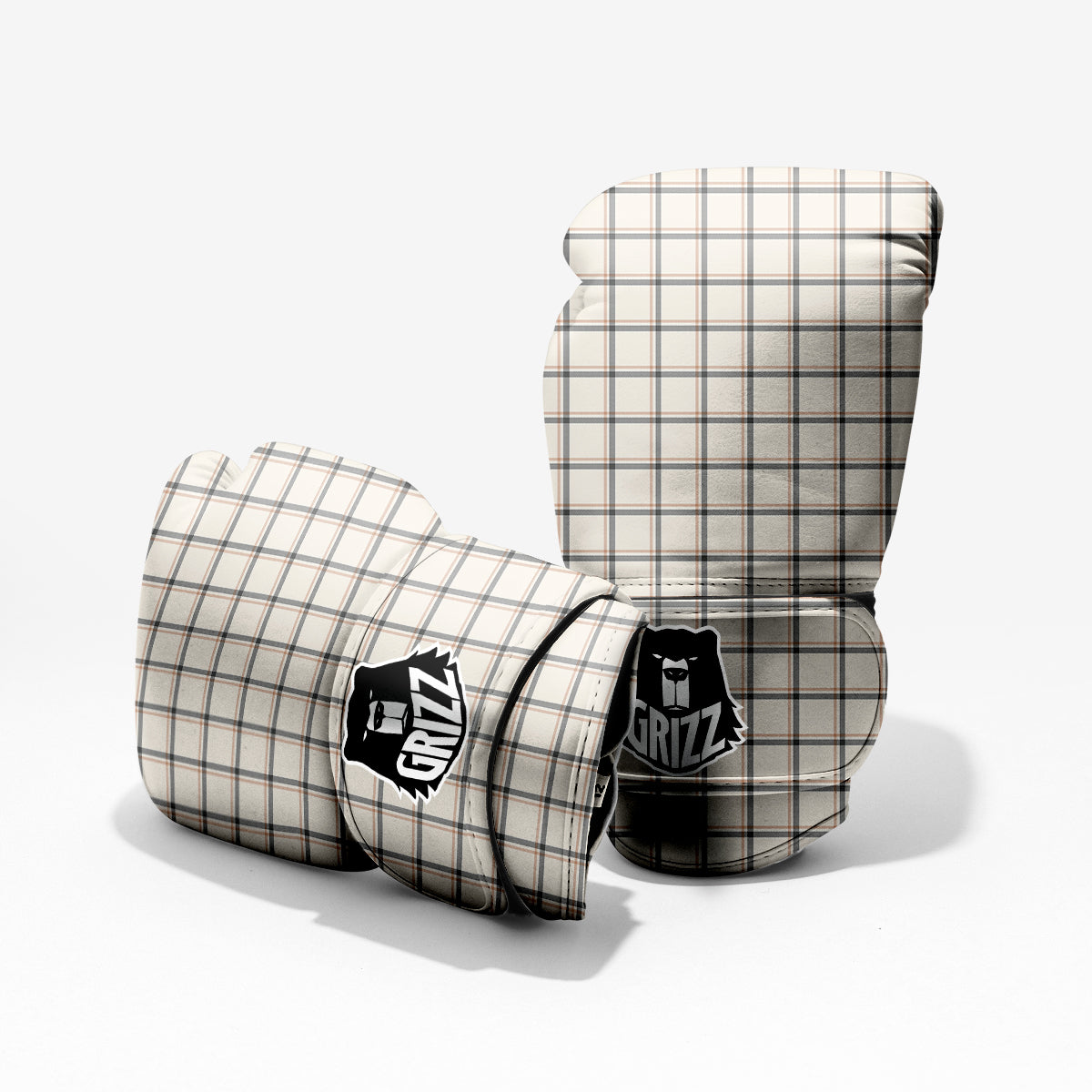 Tattersall Beige Print Pattern Pro Boxing Glove