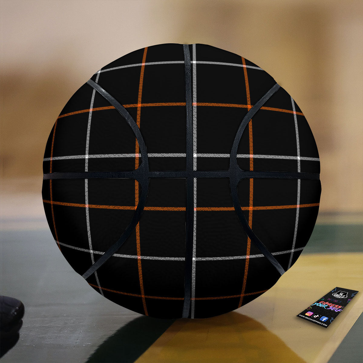 Tattersall Black Halloween Print Pattern Basketball