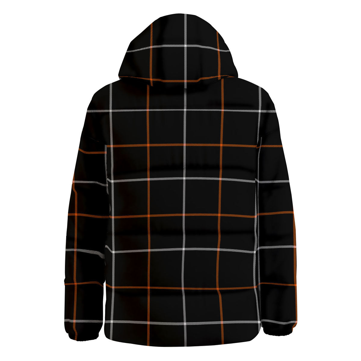 Tattersall Black Halloween Print Pattern Down Jacket-grizzshop