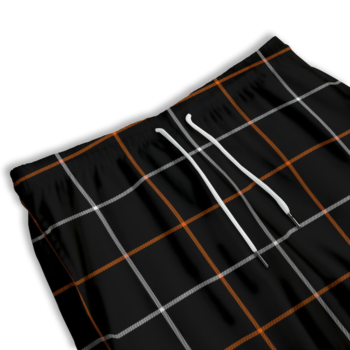 Tattersall Black Halloween Print Pattern Men's Athletic Shorts