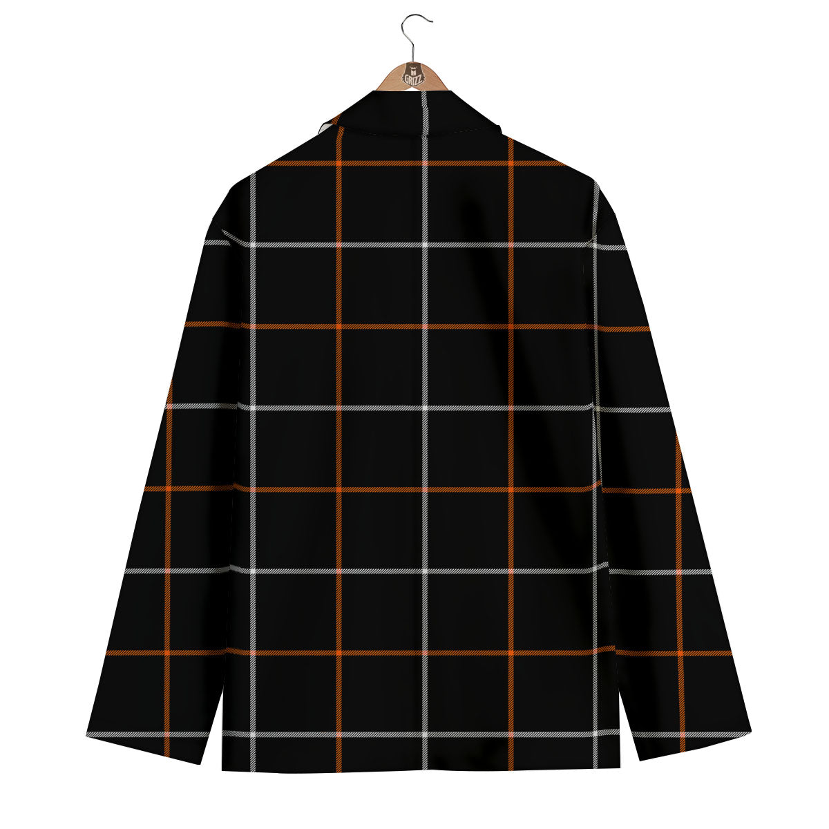 Tattersall Black Halloween Print Pattern Men's Blazer-grizzshop