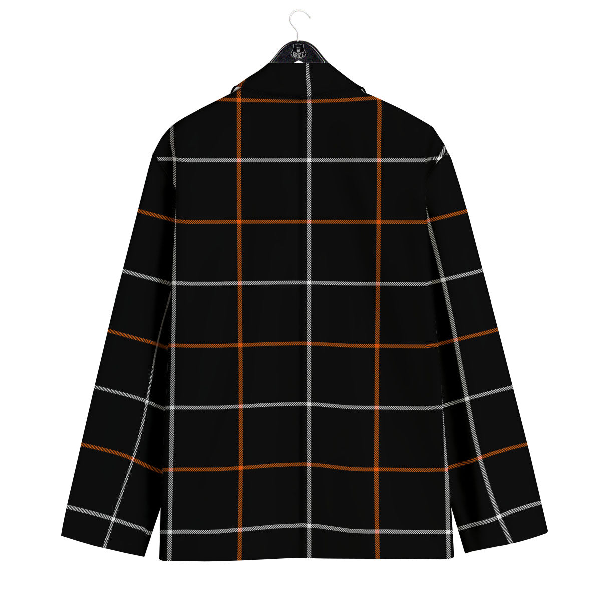Tattersall Black Halloween Print Pattern Men's Sport Coat-grizzshop