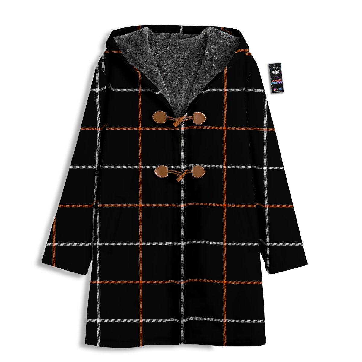 Tattersall Black Halloween Print Pattern Men's Windbreaker Jacket-grizzshop