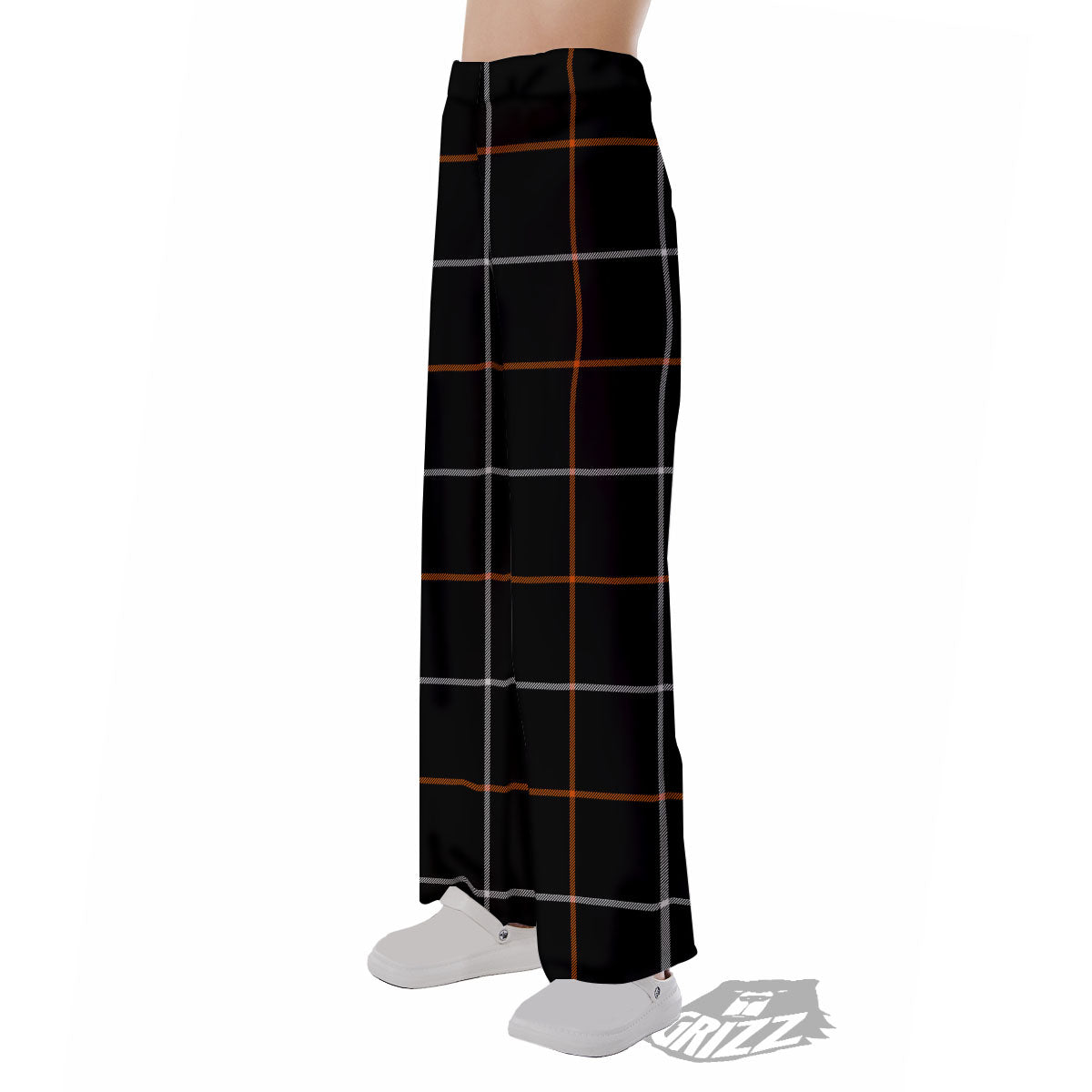Tattersall Black Halloween Print Pattern Pajama Pants-grizzshop