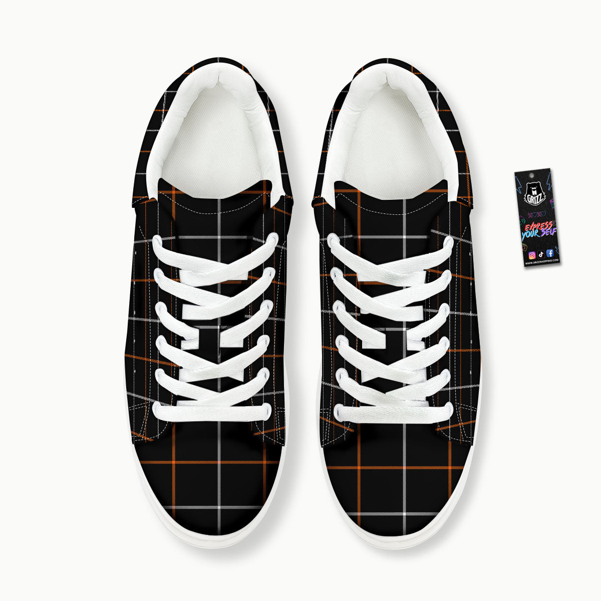 Tattersall Black Halloween Print Pattern Platform Shoes-grizzshop