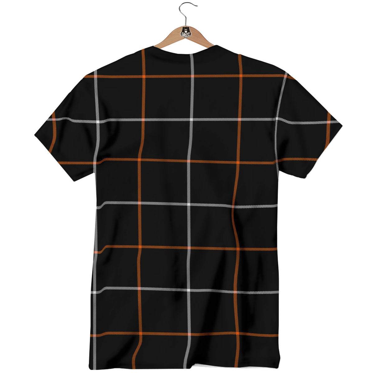 Tattersall Black Halloween Print Pattern T-Shirt-grizzshop