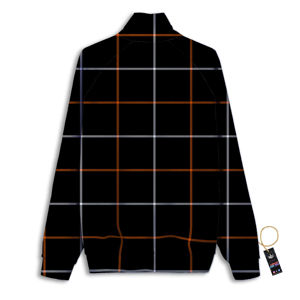 Tattersall Black Halloween Print Pattern Track Jacket-grizzshop