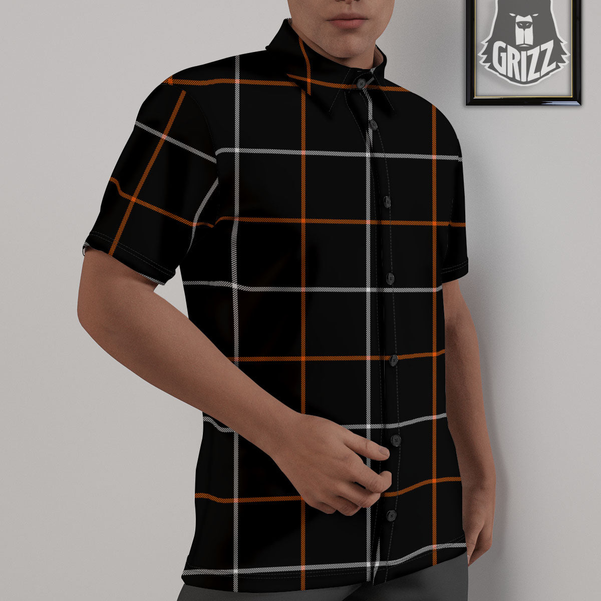 Tattersall Black Halloween Print Pattern Untucked Shirts-grizzshop