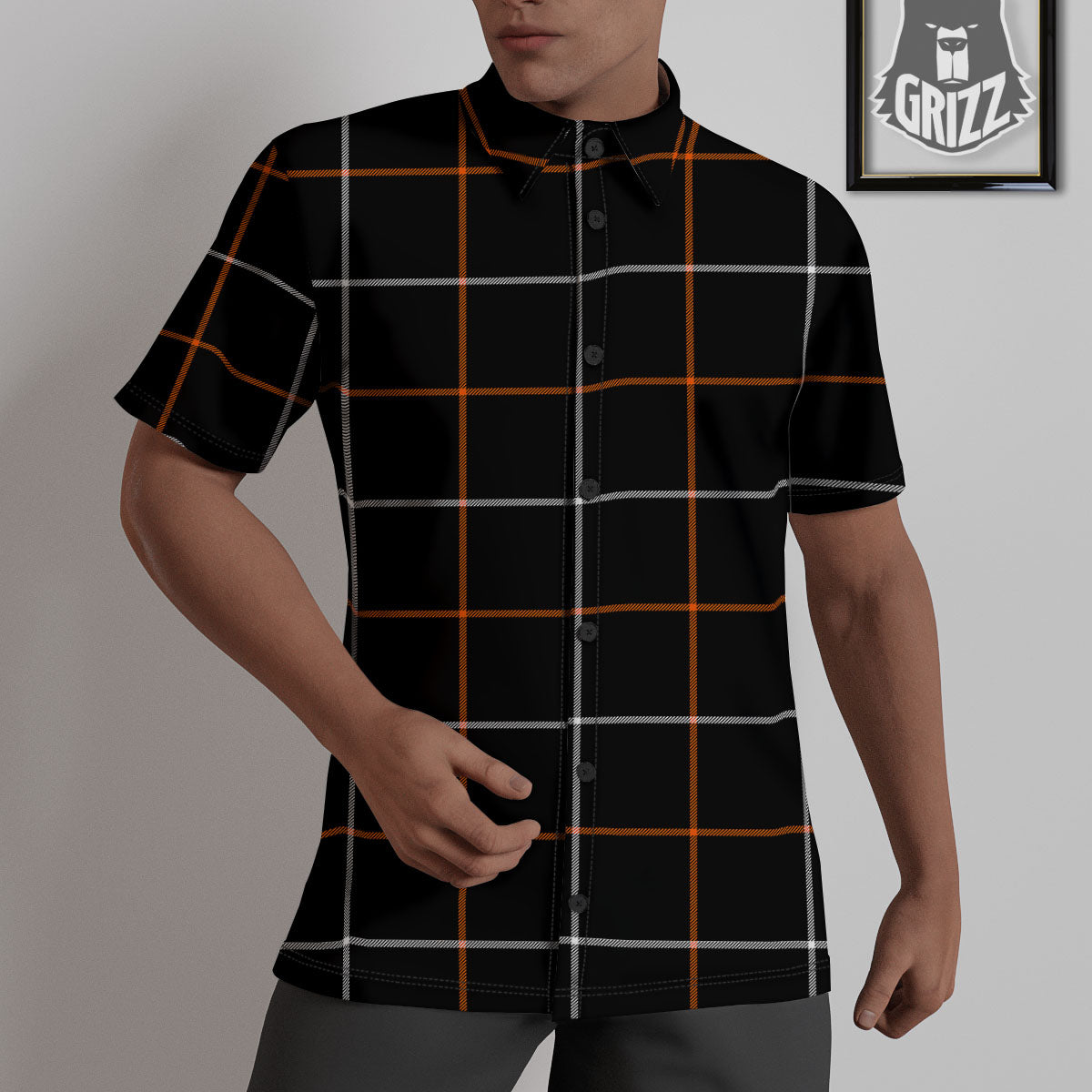 Tattersall Black Halloween Print Pattern Untucked Shirts-grizzshop