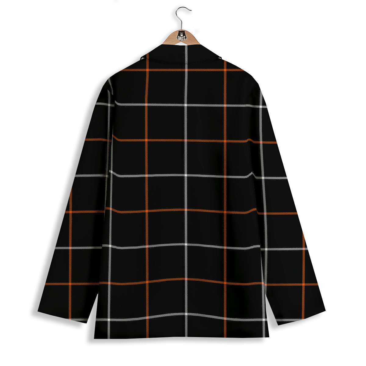 Tattersall Black Halloween Print Pattern Women's Blazer-grizzshop
