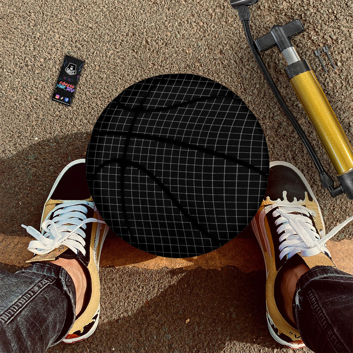 Tattersall Black Print Pattern Basketball-grizzshop