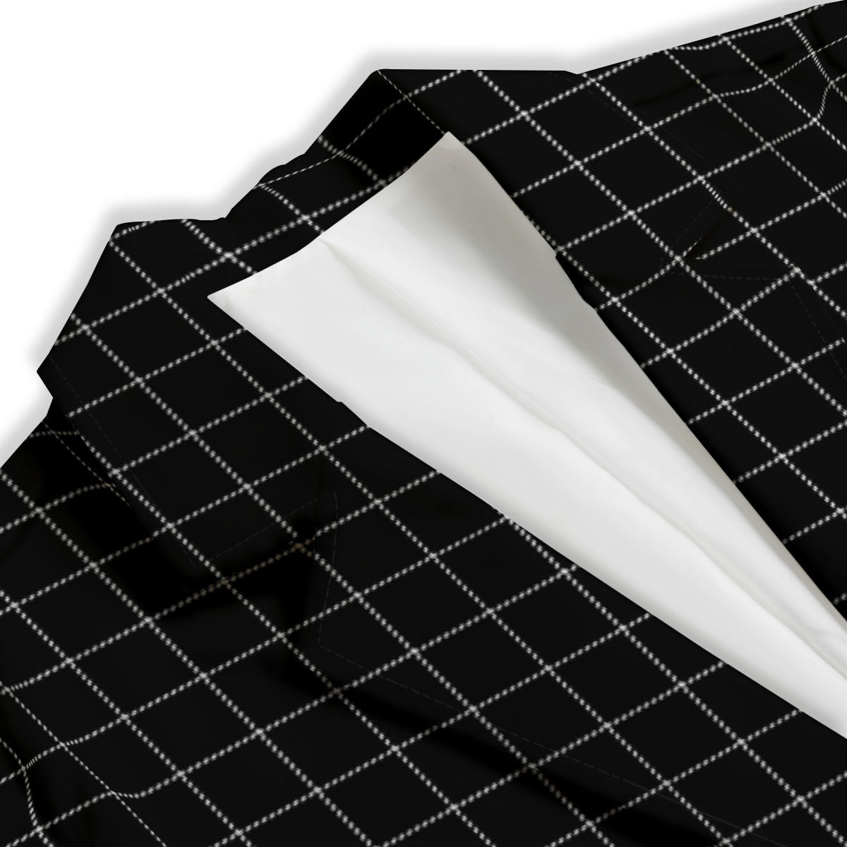 Tattersall Black Print Pattern Women's Blazer-grizzshop