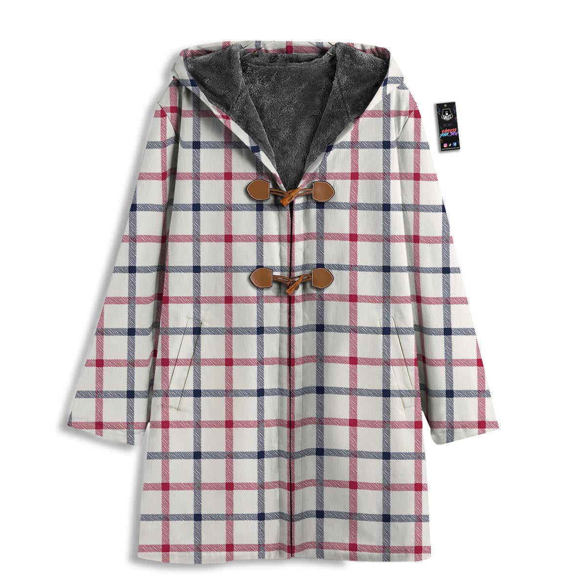 Tattersall Blue And Red Print Pattern Men's Windbreaker Jacket-grizzshop