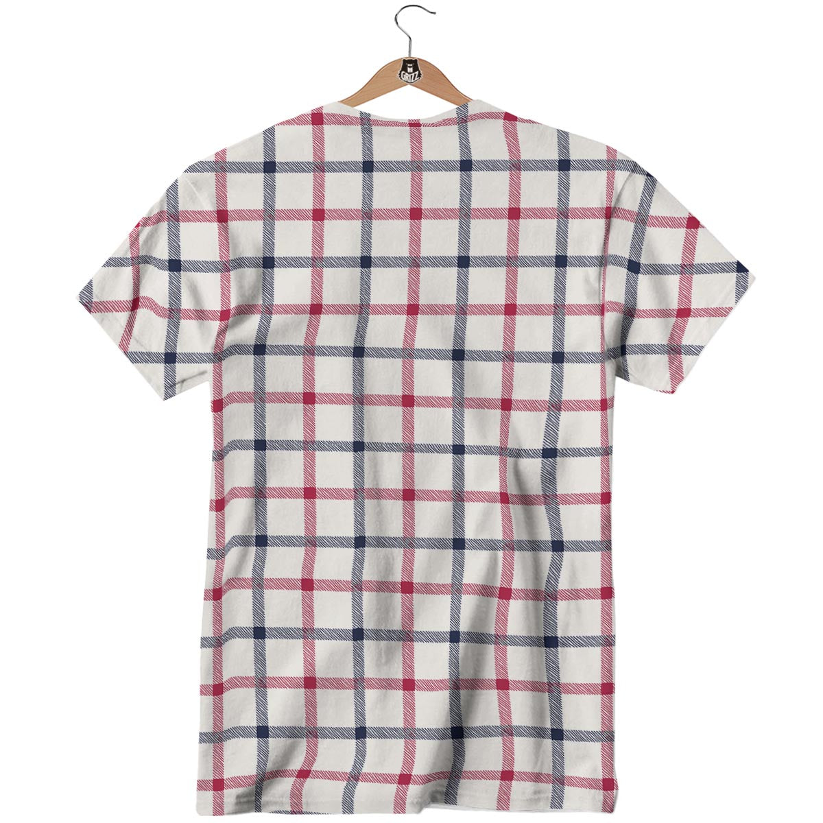 Tattersall Blue And Red Print Pattern T-Shirt-grizzshop