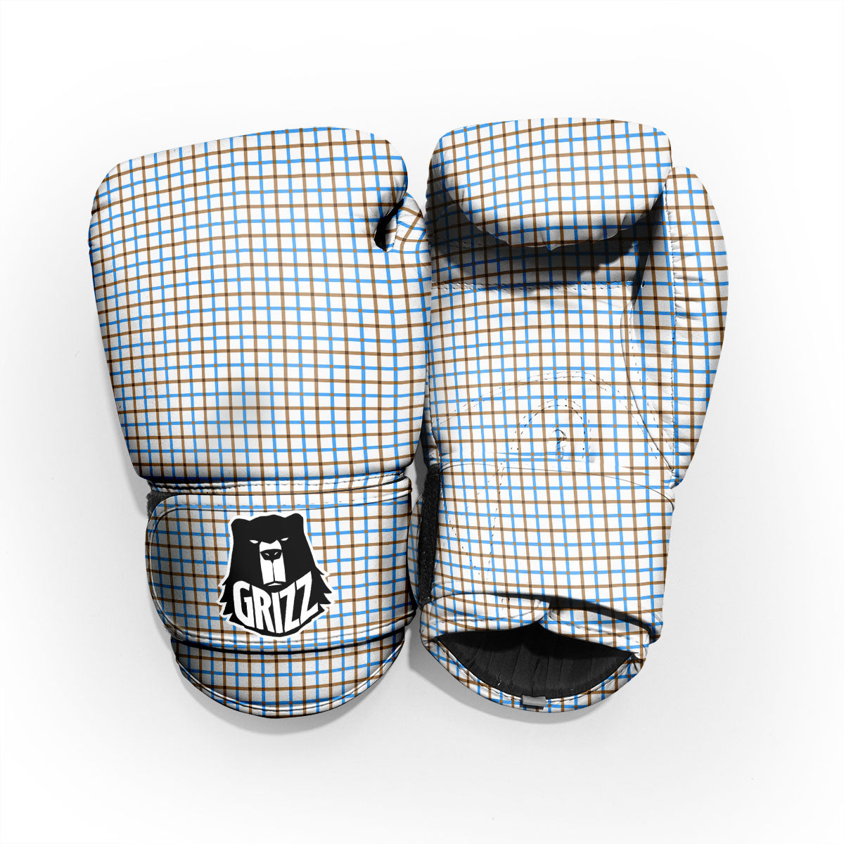 Tattersall Brown And Blue Print Pattern Pro Boxing Glove