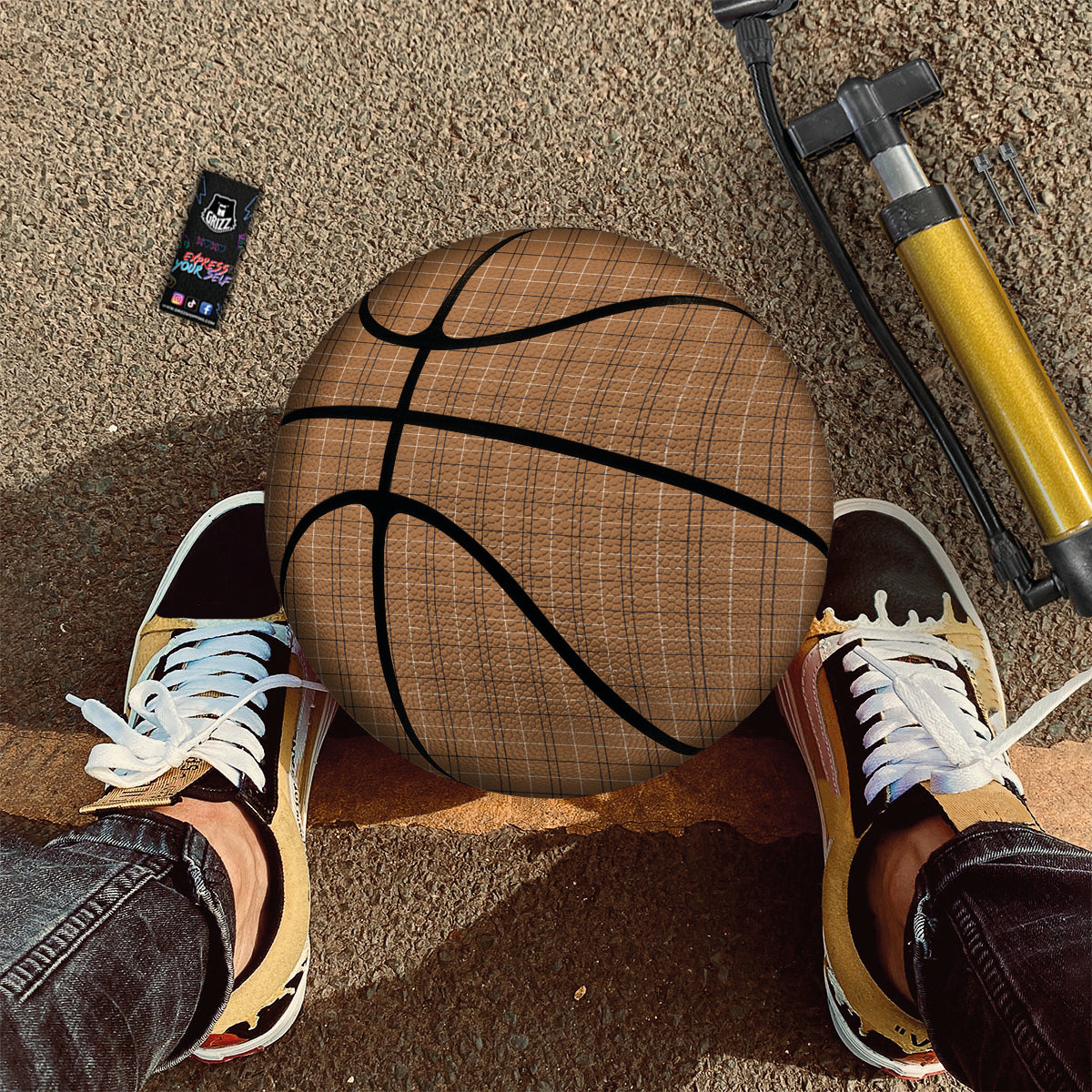 Tattersall Brown Print Pattern Basketball-grizzshop
