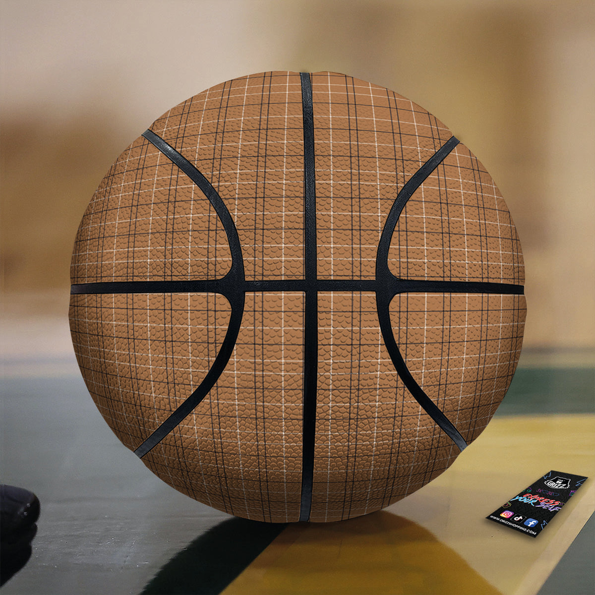 Tattersall Brown Print Pattern Basketball-grizzshop