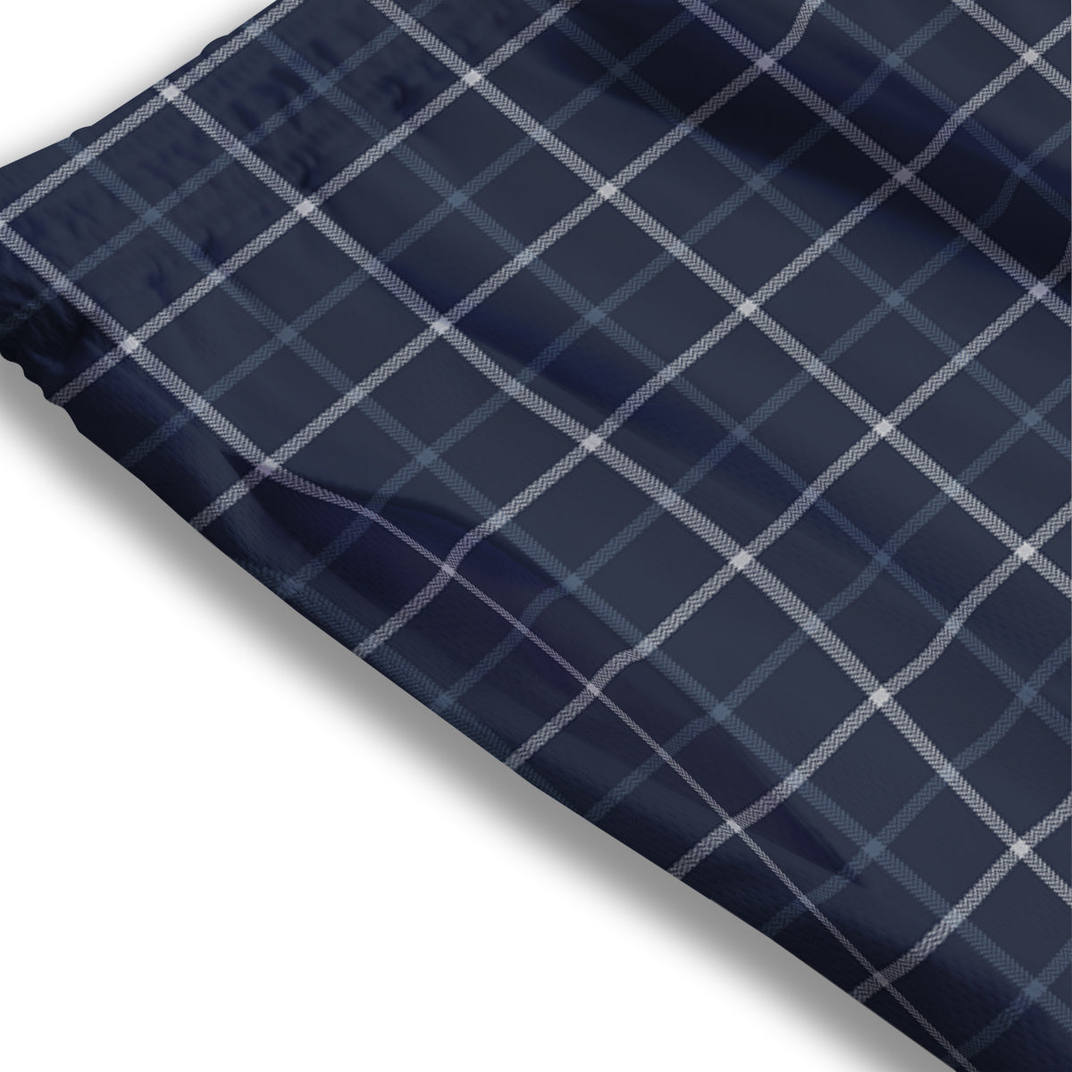Tattersall Dark Blue Print Pattern Mesh Shorts