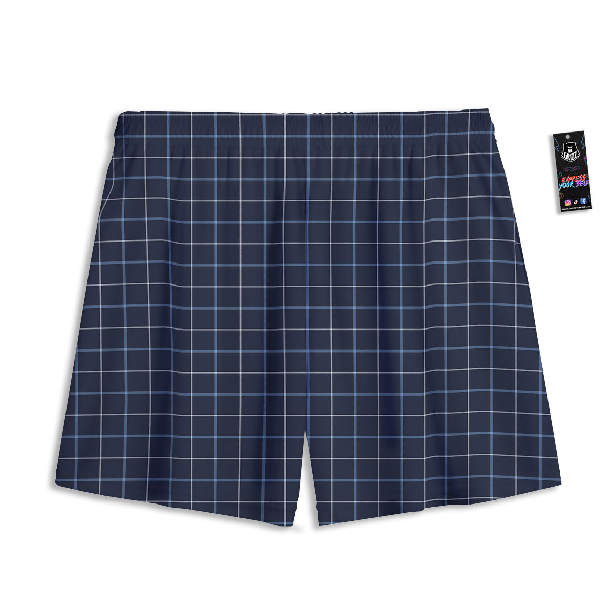 Tattersall Deep Blue Print Pattern Mesh Shorts