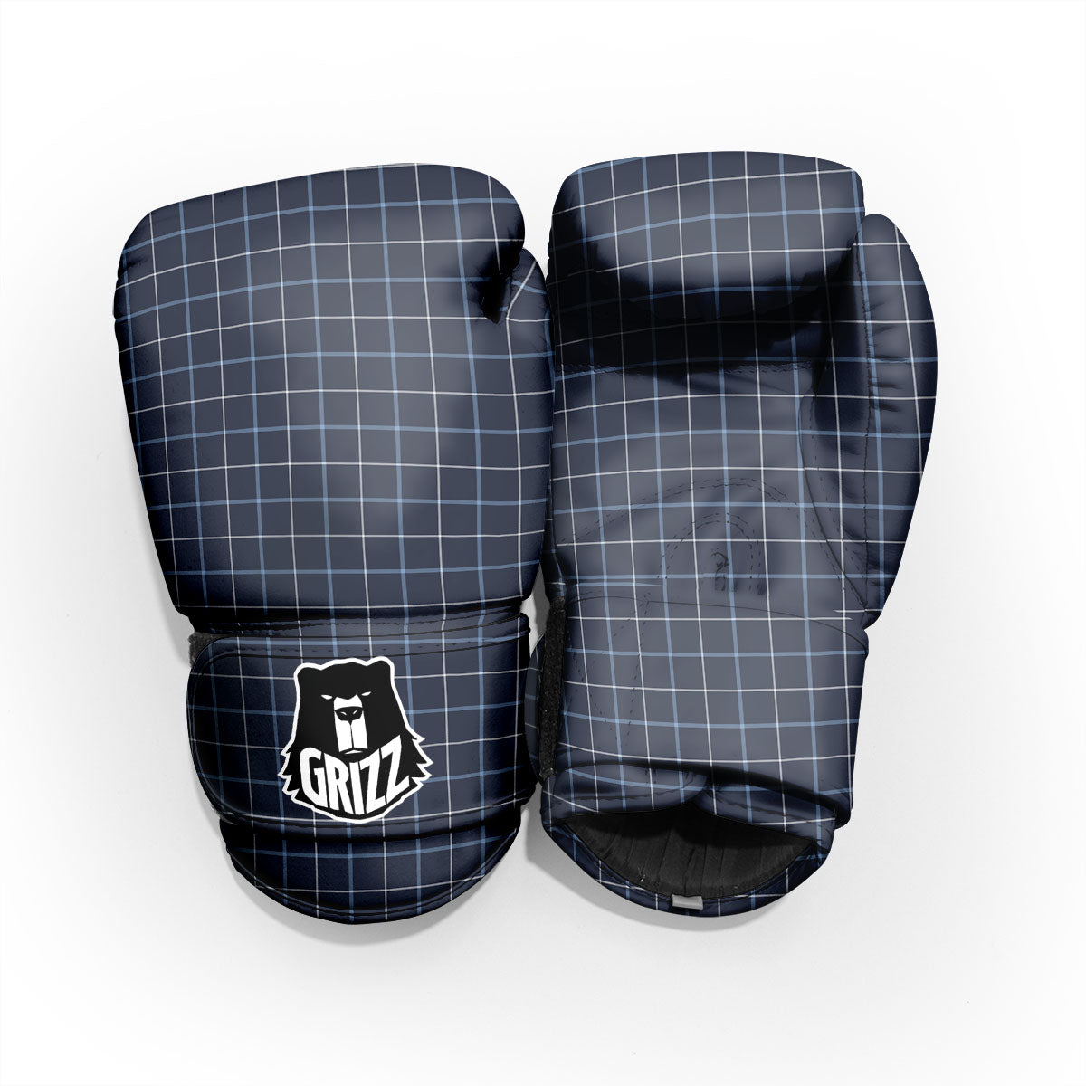 Tattersall Deep Blue Print Pattern Pro Boxing Glove
