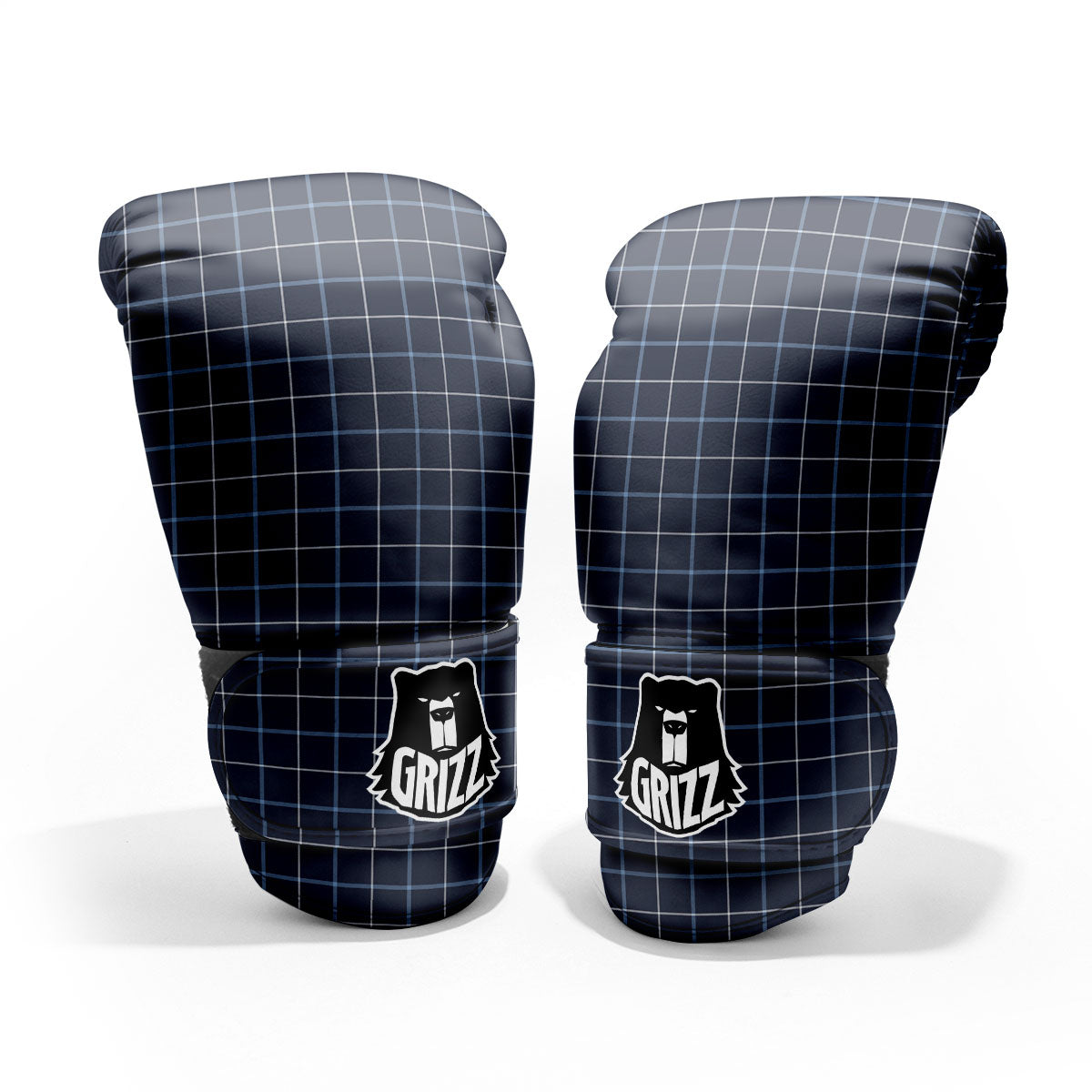 Tattersall Deep Blue Print Pattern Pro Boxing Glove