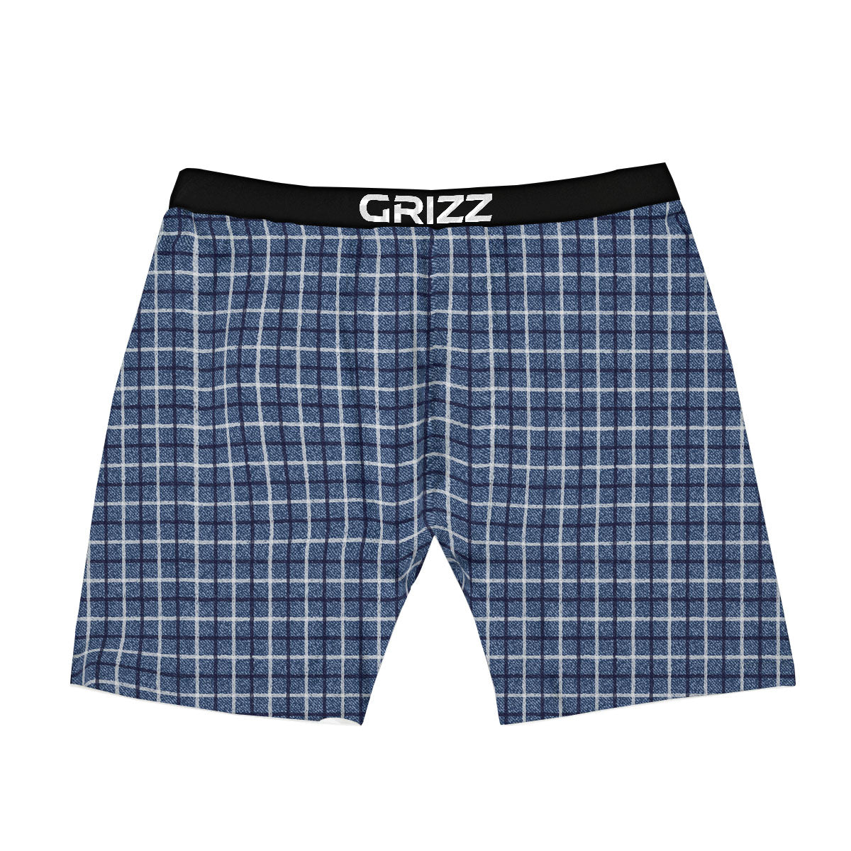 Tattersall Denim Print Pattern Boxer Briefs-grizzshop