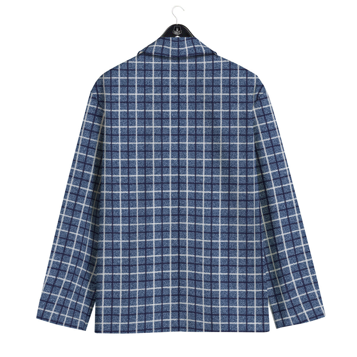 Tattersall Denim Print Pattern Men's Sport Coat-grizzshop