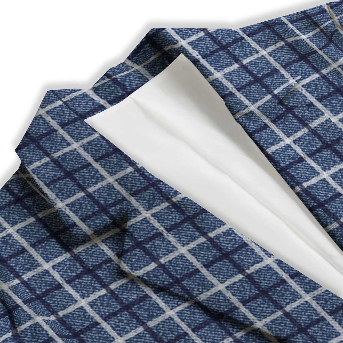 Tattersall Denim Print Pattern Women's Blazer-grizzshop